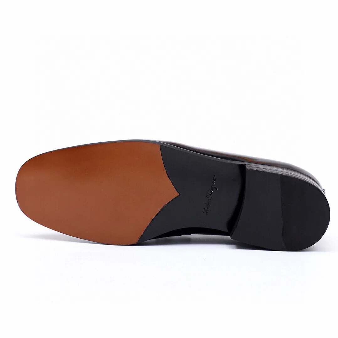 Men's Men's Shoes 💰540 💐[Ferragamo/Ferragamo] New 🐲Ferragamo* Ferragamo classic formal leather shoes! It is made of imported first-layer open-edge beaded cowhide leather upper + luxurious hardware buckle, and the inner layer is comfortable first-layer cowhide 🐂 leather lining! Original wear-resistant rubber outsole! Code number 38-44 (45🉑️customized)